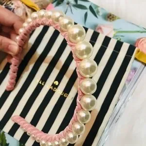 Lele Sadoughi Pearl Pink Velvet Strand Headband Lele Sadoughi Disco Crystal Knotted Headband | Neiman Marcus main image 3